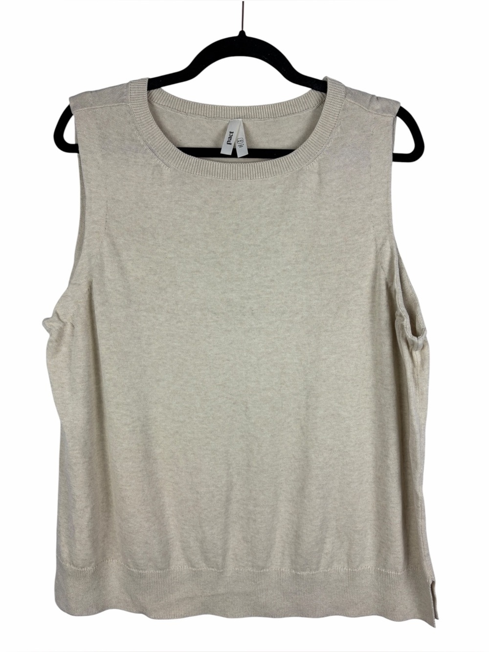 Pact Organic Cotton Cream Knit Sleeveless Sweater Vest XXL